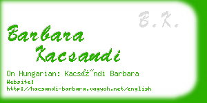 barbara kacsandi business card